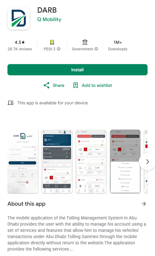 Hafilat Balance Check via DARB-Official-App