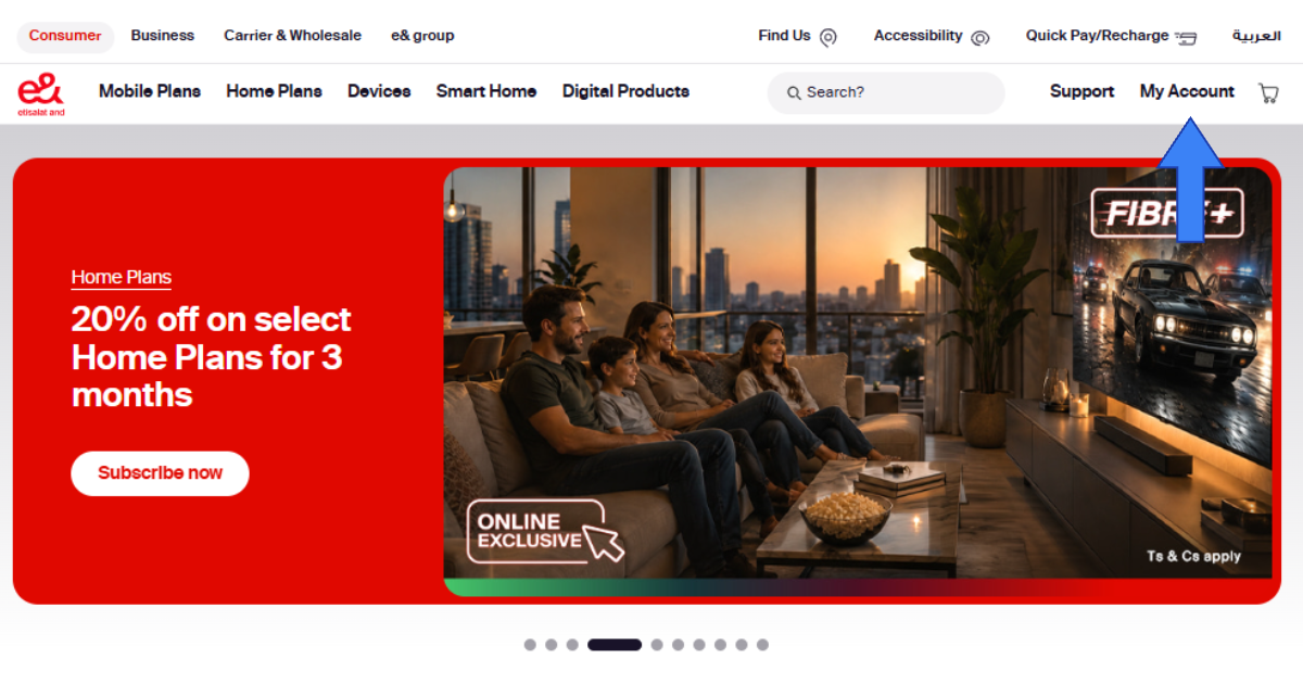 Check Etisalat Balance via official website