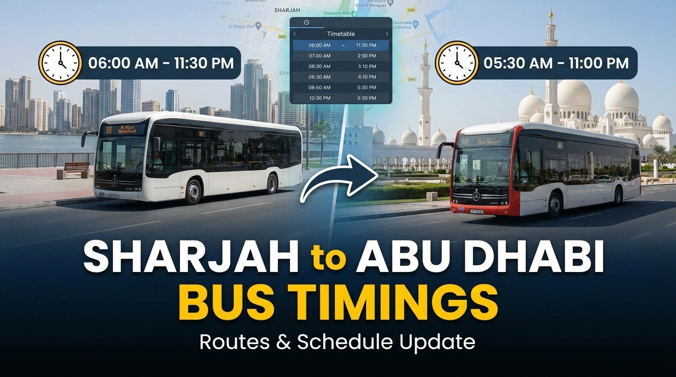 Sharjah to Abu Dhabi Bus Timings | Route 117, Fares & Stops