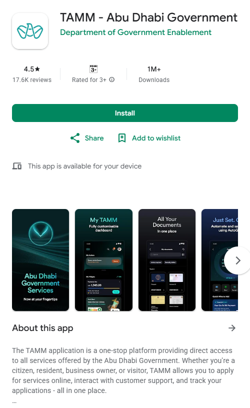 TAMM-Abu-Dhabi-Government-Official-App